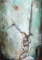 A Greater Strength, Acrylic on Panel, 15 x 10.5 inches, Paintings by Michael Hermesh, Michael Hermesh's New Show
