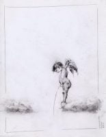 Cloudy with a Chance of Rain, Mixed Media Drawing by Michael Hermesh, Mondo Creation Show