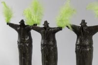 Flight School for Existentialists - Michael Hermesh, Bronze, 11.25 X 13.25 X 4.75 Inches, Ceramic and Bronze Sculpture by Michael Hermesh