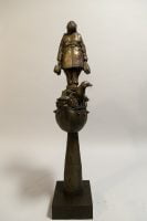 Life Without the Ferryman by Michael Hermesh, Bronze, 32 X 11 X 6.5 inches, new bronze releases by Michael Hermesh