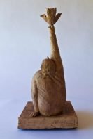 One True Thing - Michael Hermesh, Ceramic, 16 X 8 X 8 Inches, Ceramic and Bronze Sculpture by Michael Hermesh