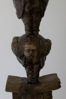 Parable of the Self Made Man - Michael Hermesh, Ceramic, 24.5 X 9.5 X 6.5 Inches, Ceramic and Bronze Sculpture by Michael Hermesh