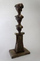 Parable of the Self Made Man - Michael Hermesh, Ceramic, 24.5 X 9.5 X 6.5 Inches, Ceramic and Bronze Sculpture by Michael Hermesh