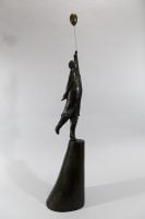 Pocketa-Pocketa-Pocketa - Michael Hermesh, Bronze, 29 x 8 x 6.5 Inches plus Balloon, Ceramic and Bronze Sculpture by Michael Hermesh