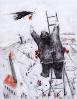 The Flower Thief, Mixed Media Drawing by Michael Hermesh, Mondo Creation Show