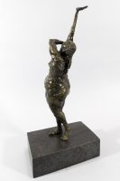 The Scar - Michael Hermesh, Bronze, 19.5 X 9.25 X 5.5 Inches, Ceramic and Bronze Sculpture by Michael Hermesh