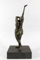 The Scar - Michael Hermesh, Bronze, 19.5 X 9.25 X 5.5 Inches, Ceramic and Bronze Sculpture by Michael Hermesh