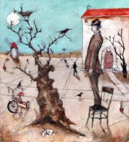 The Silence in Me Sees the Silence in You, Acrylic on Panel, 16.5 x 15 inches, Paintings by Michael Hermesh, Michael Hermesh's New Show