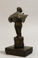 The Weight of Light - Michael Hermesh, Bronze, 7.75 X 4.75 X 2.75 inches, Ceramic and Bronze Sculpture by Michael Hermesh